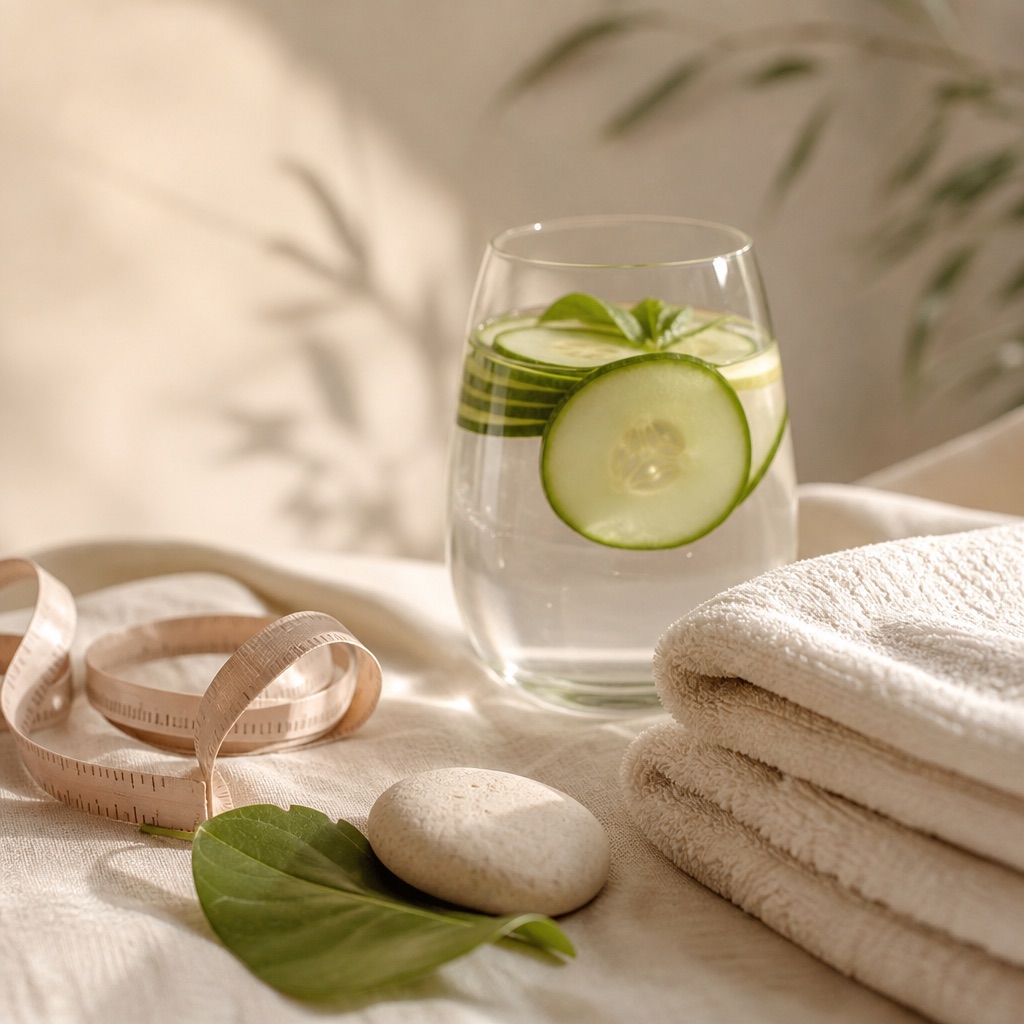 Calm wellness still life representing self-care and body confidence